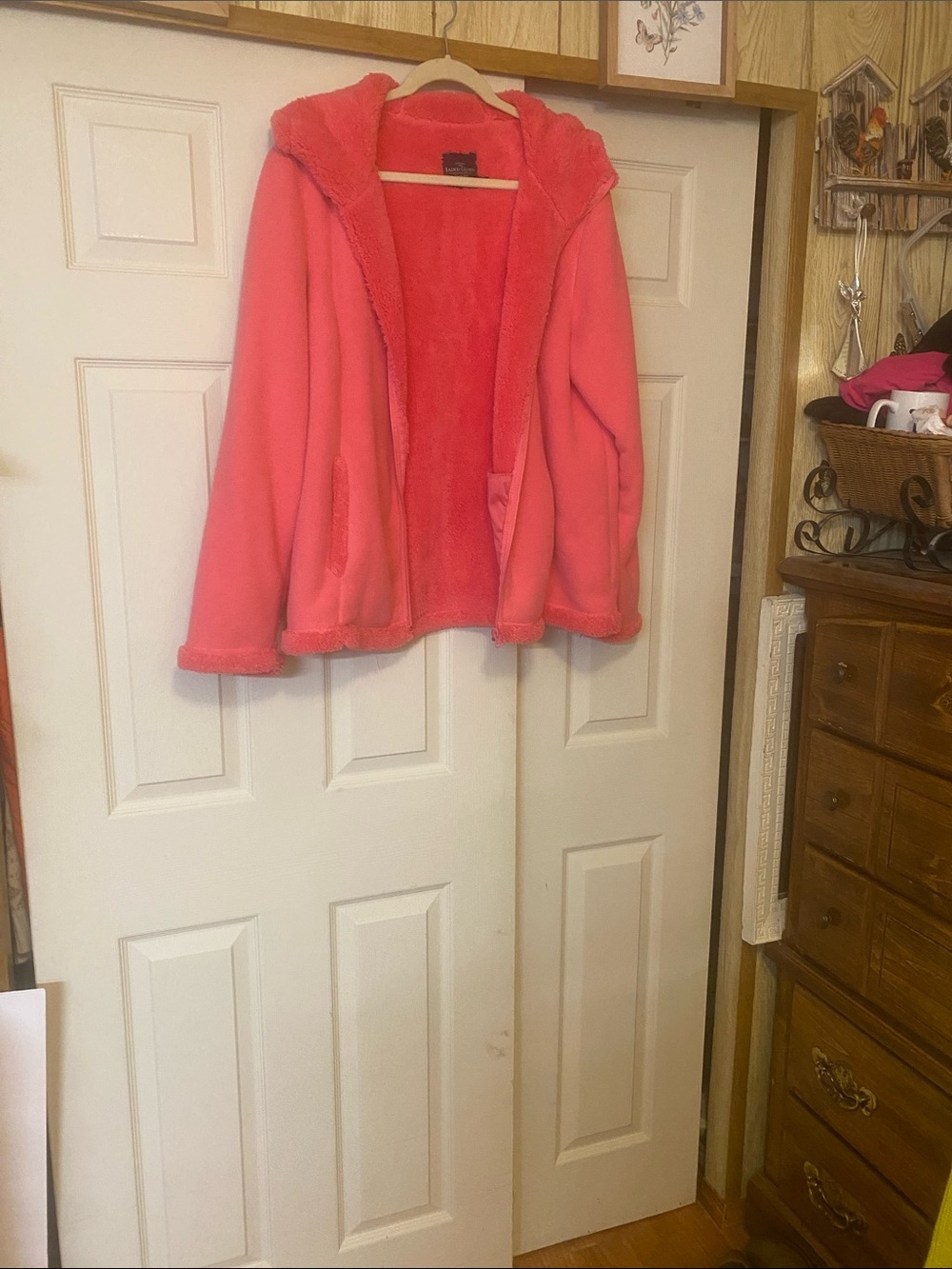Faded Glory Coral Pink Plush Fleece Jacket